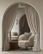 أشكال ستائر باب المطبخ