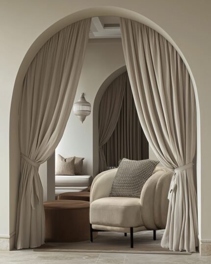 أشكال ستائر باب المطبخ